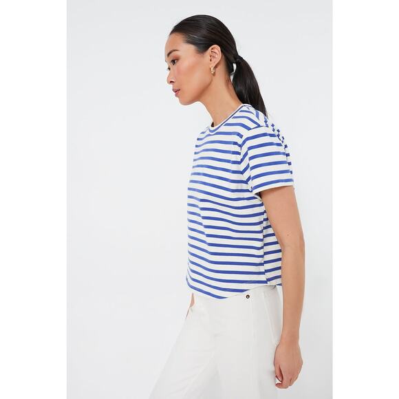 TUCKERNUCK Blue Stripe Parker Classic Tee Size M NWT Retail $88 Tuckernuck - Picture 5 of 7